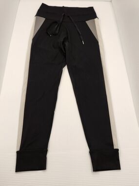 aerie Black Joggers with Gray Side Panels